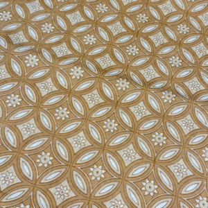 Hand Block Golden Floral Lattice