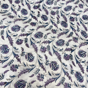 Hand Block Lavender Vine