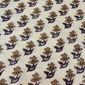 Hand Block Mustard Vinewood Motif