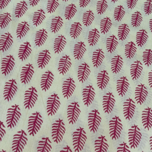 Hand Block Ruby Fern Ditsy