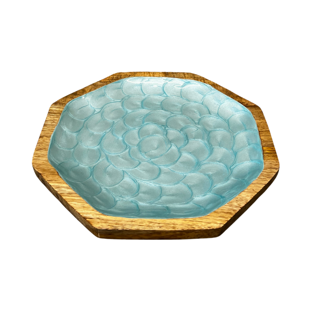 Aqua Bloom Octagon Plate