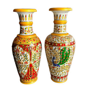 Blue Pottery Marble Vase