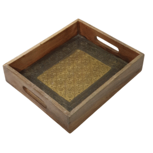 Brass Inlay Wooden Tray