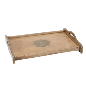 Brass Medallion Wooden Tray