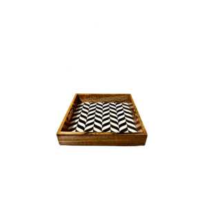 Chevron Black & White Tray