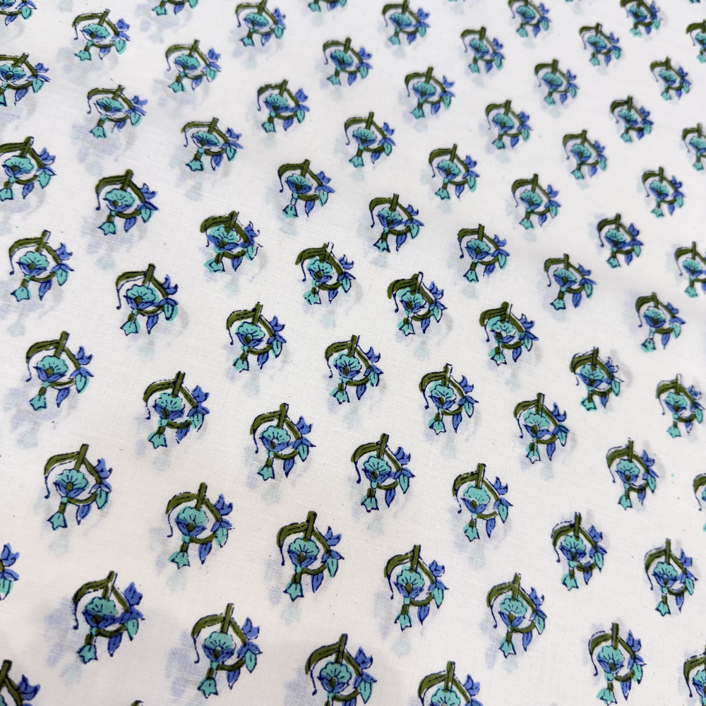 Hand Block Blue Lotus