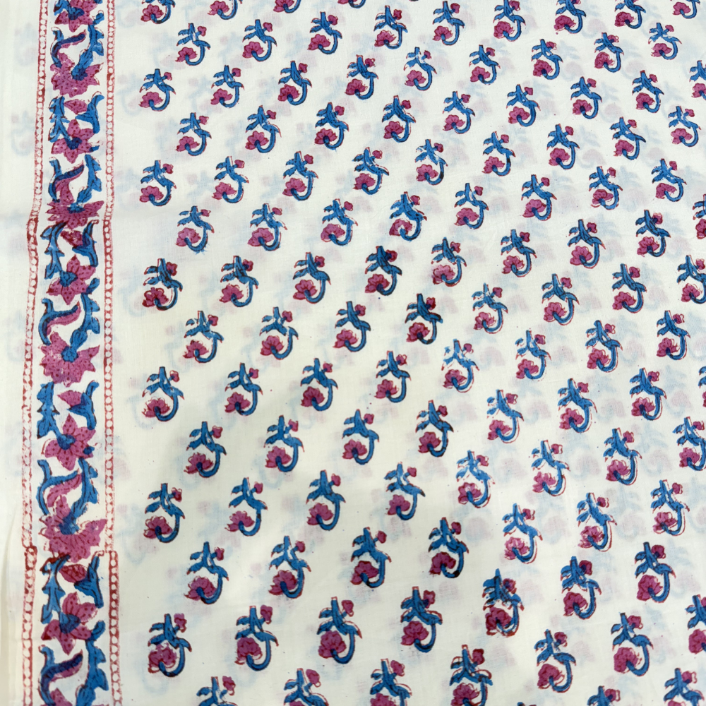 Hand Block Blueberry Blossom