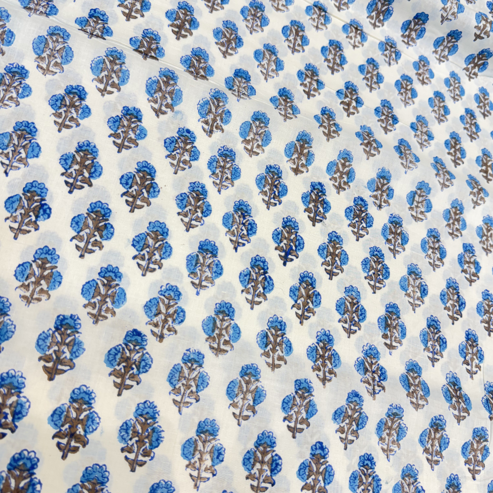 Hand Block Indigo Blossom