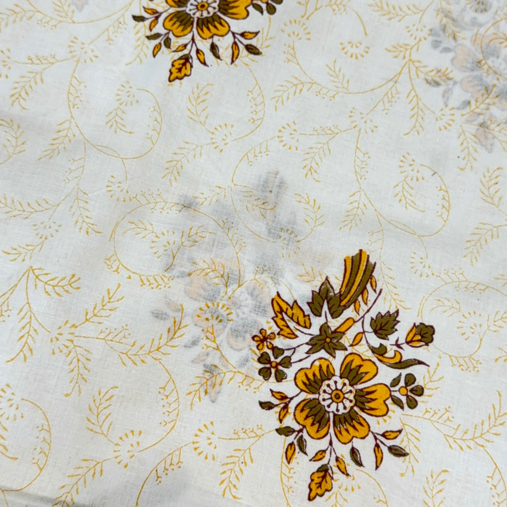 Hand Block Marigold Vine