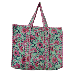 Mint Rose Bloom Tote Bag