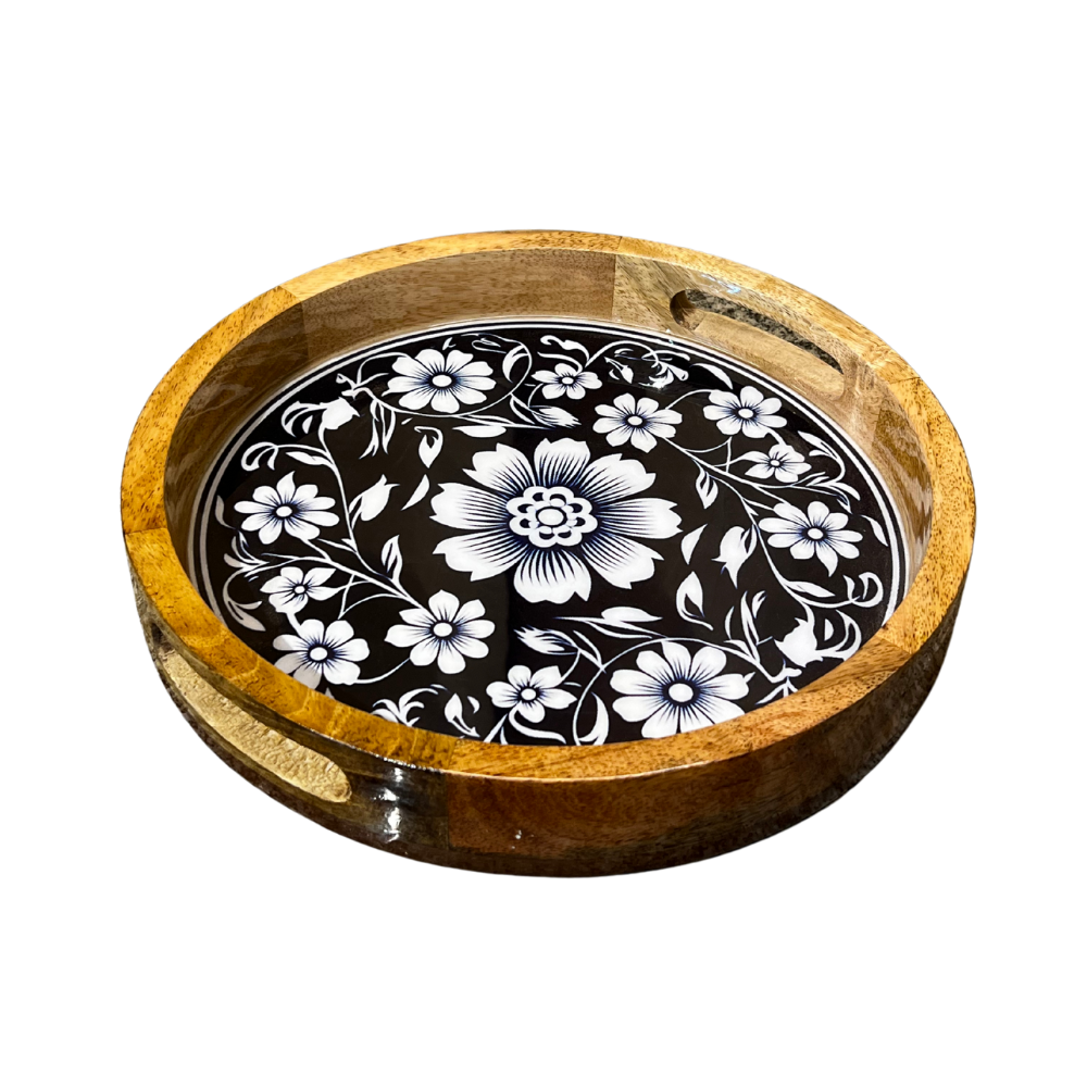 Monochrome Blossom Tray