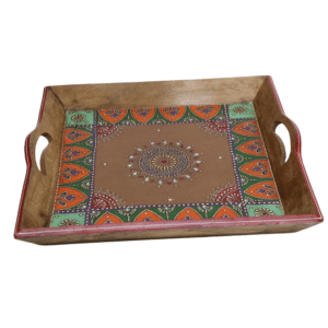 Rangoli Radiance Wooden Tray