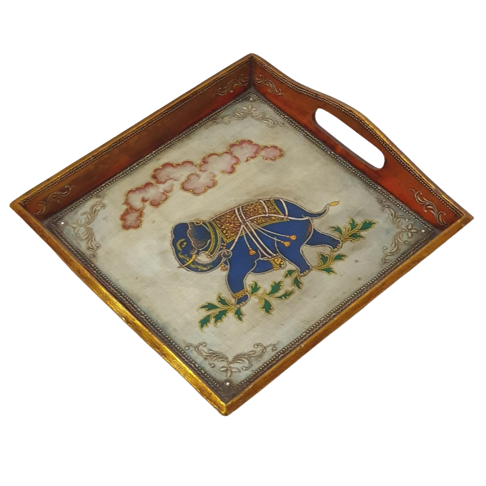 Royal Elephant Art Wooden Tray