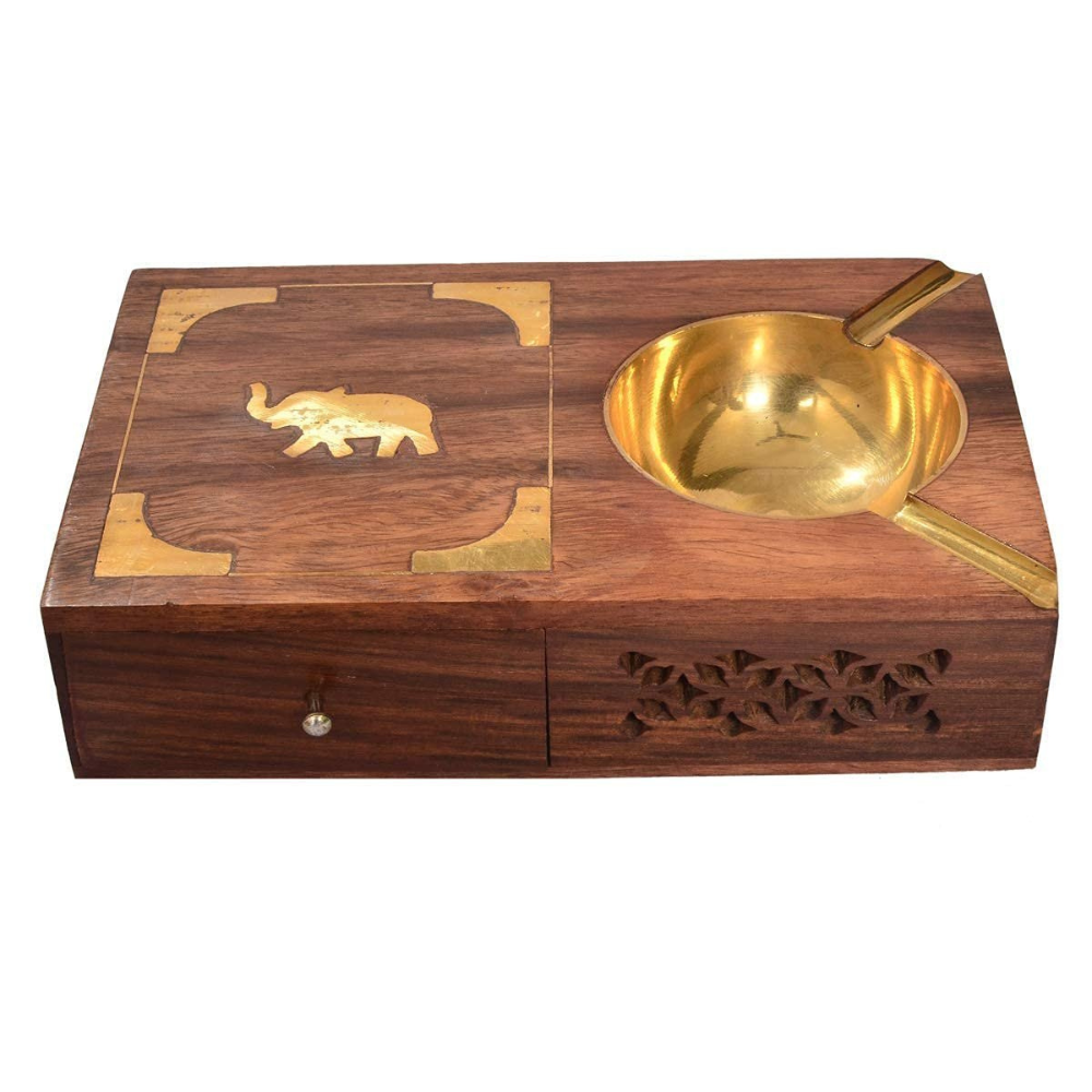 Wooden Ashtray With Lid - Image 3