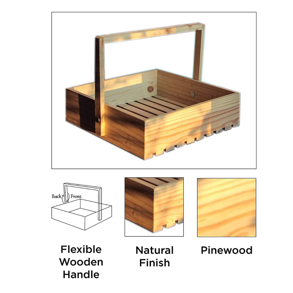 Wooden Basket with Handle - Image 3