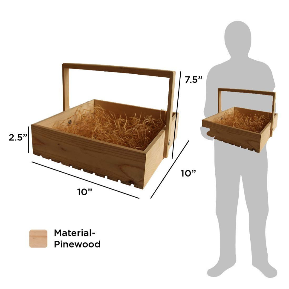 Wooden Basket with Handle - Image 4